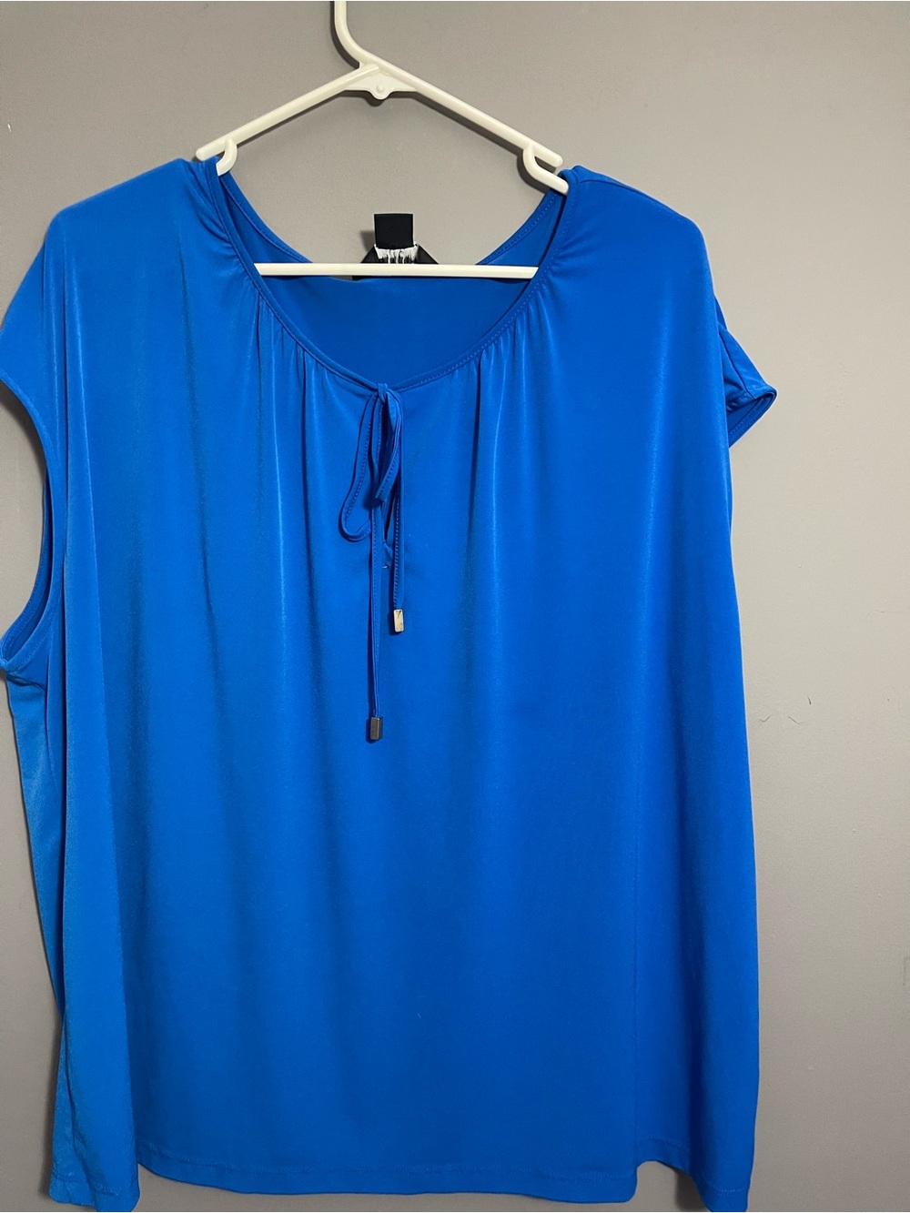 Liz Claiborne Blue Tie-Neck Blouse
